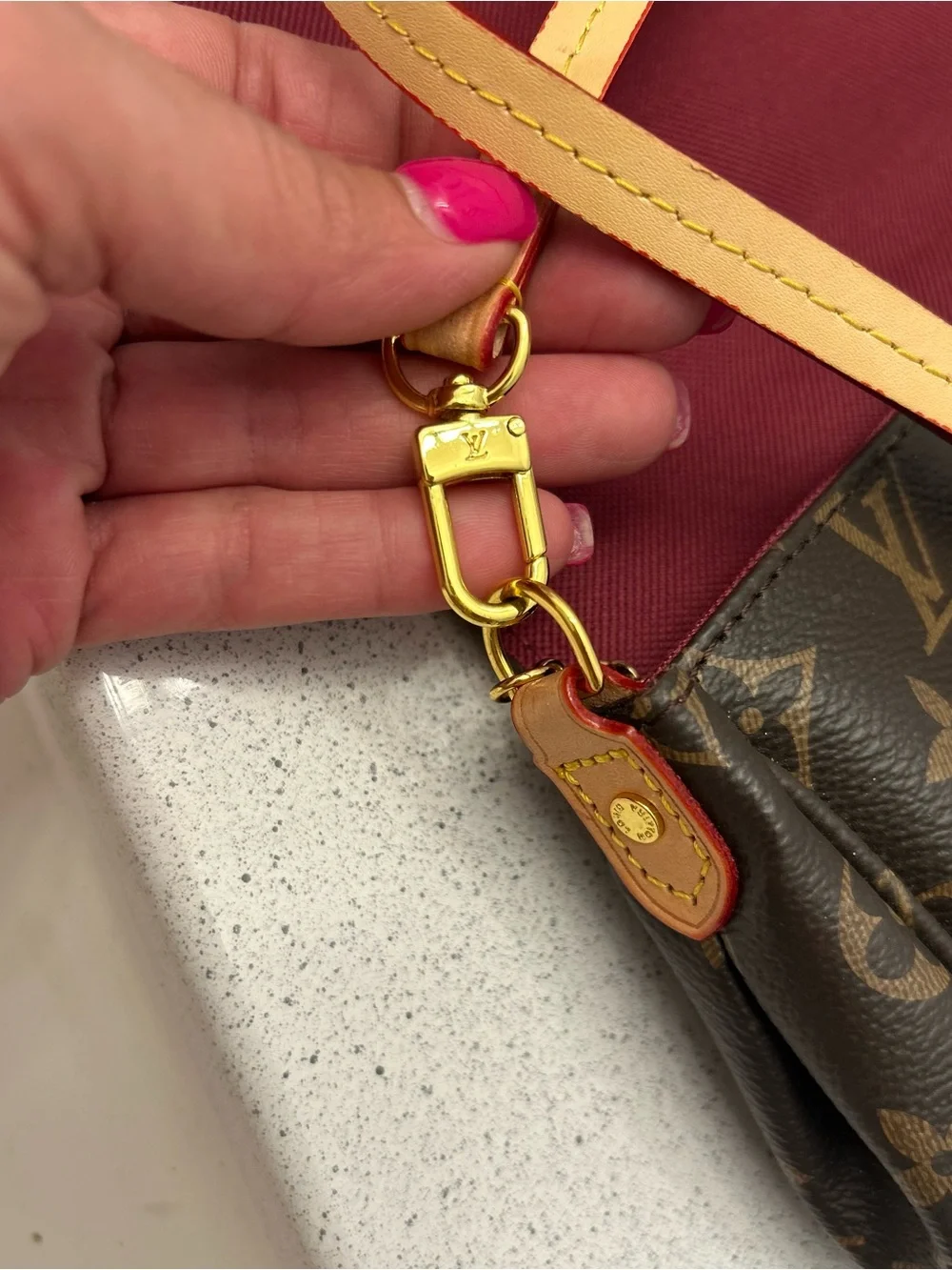 Louis Vuitton Monogram Canvas Clutch in Brown with Gold Accent